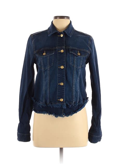 michael kors blue jean jacket|michael kors women's fitted jackets.